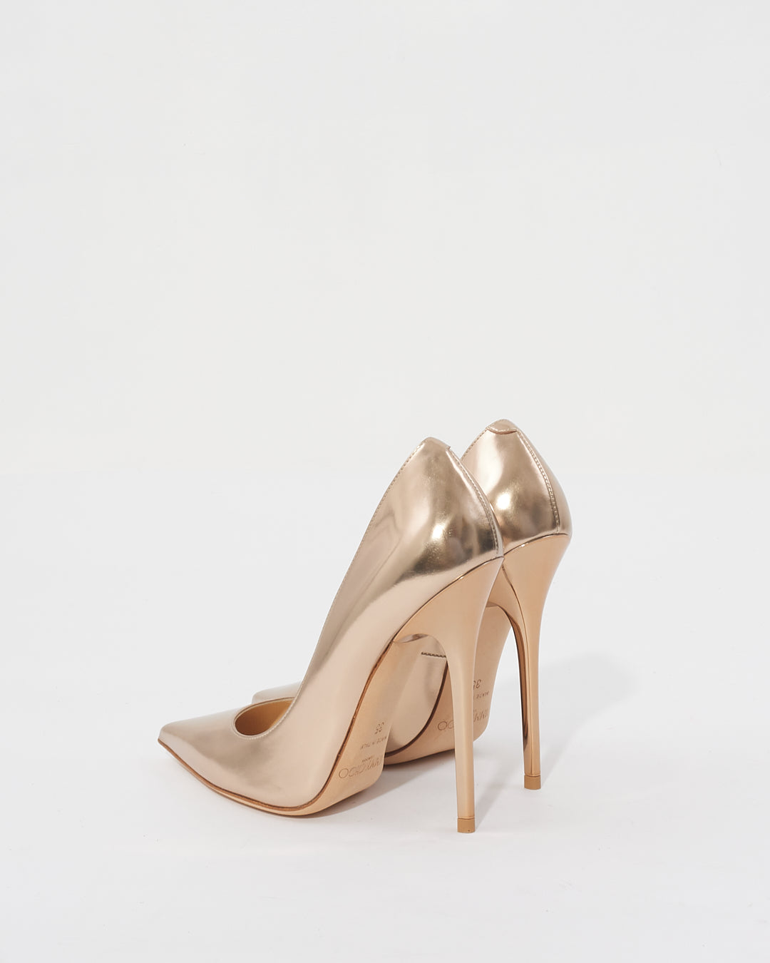 Jimmy Choo Gold Anouk Pointed Toe Pumps - 35