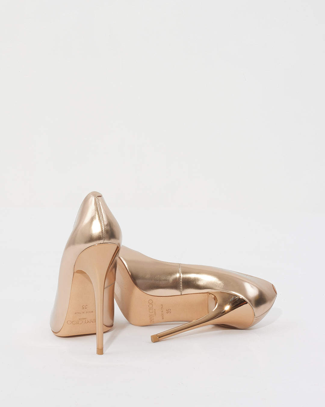 Jimmy Choo Gold Anouk Pointed Toe Pumps - 35