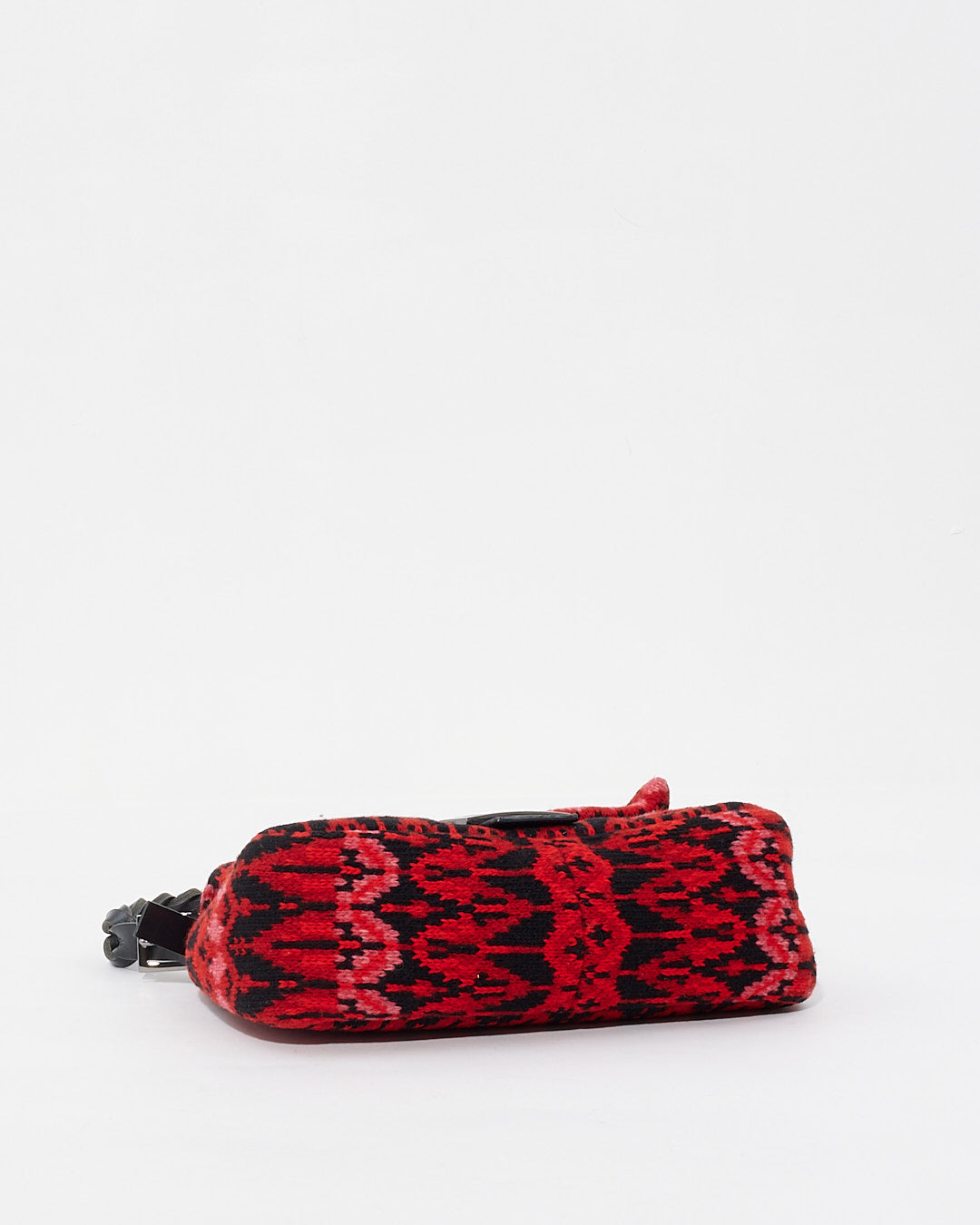 Baguette Mamma en tricot rouge/noir Fendi