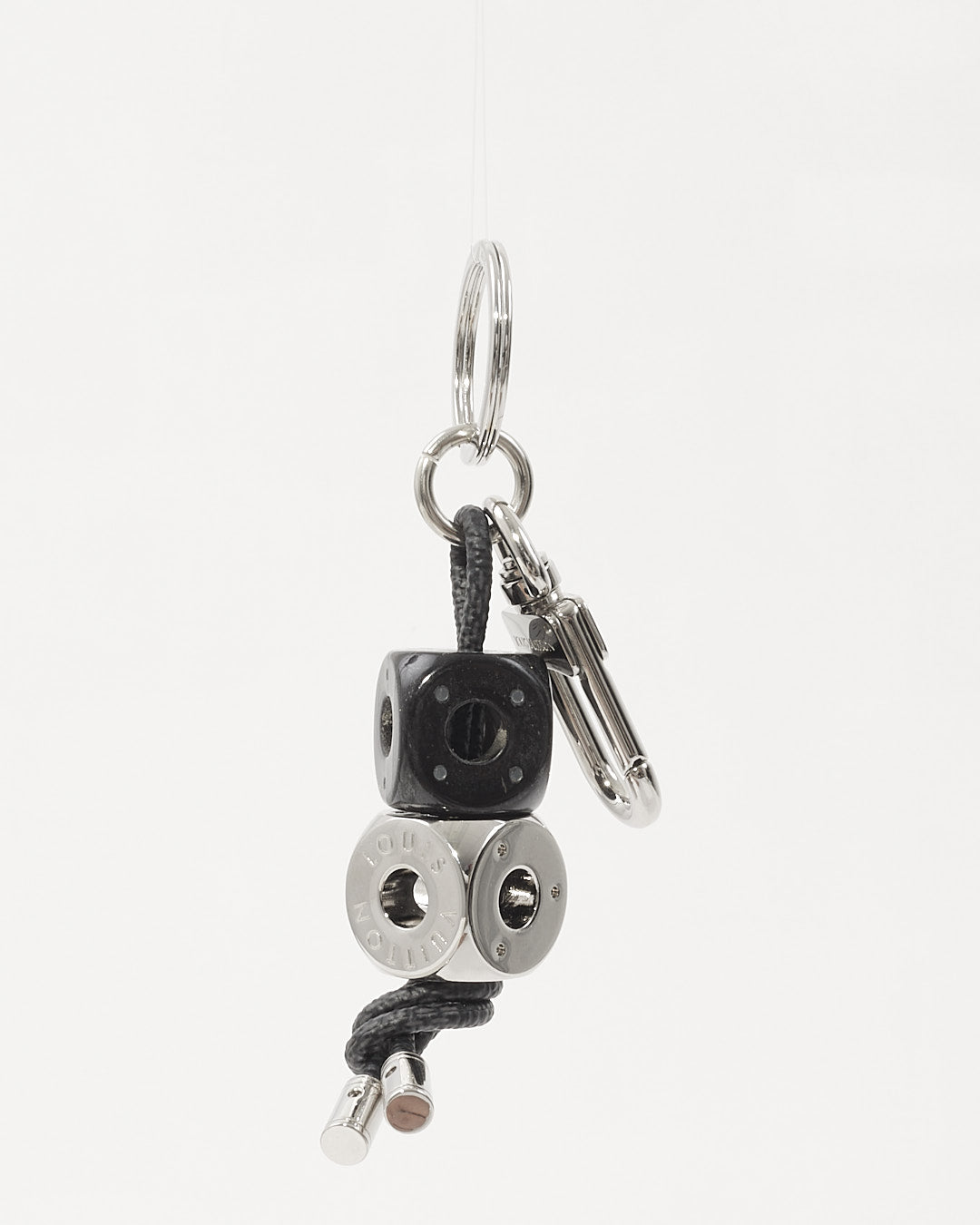 Louis Vuitton Silver/ Black Cube Keychain