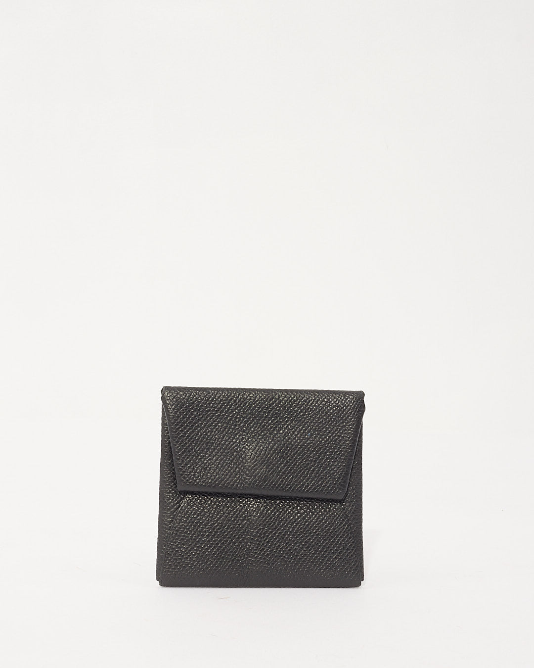 Hermès Porte-monnaie Bastia en cuir noir