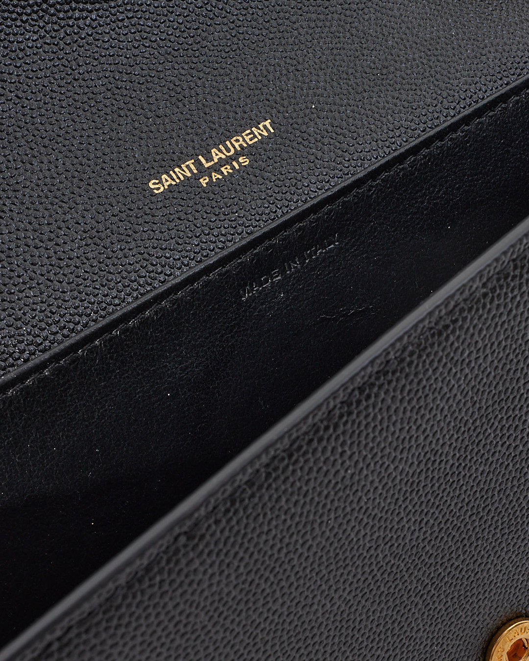 Portefeuille à chaîne Uptown en cuir noir Saint Laurent avec bandoulière amovible