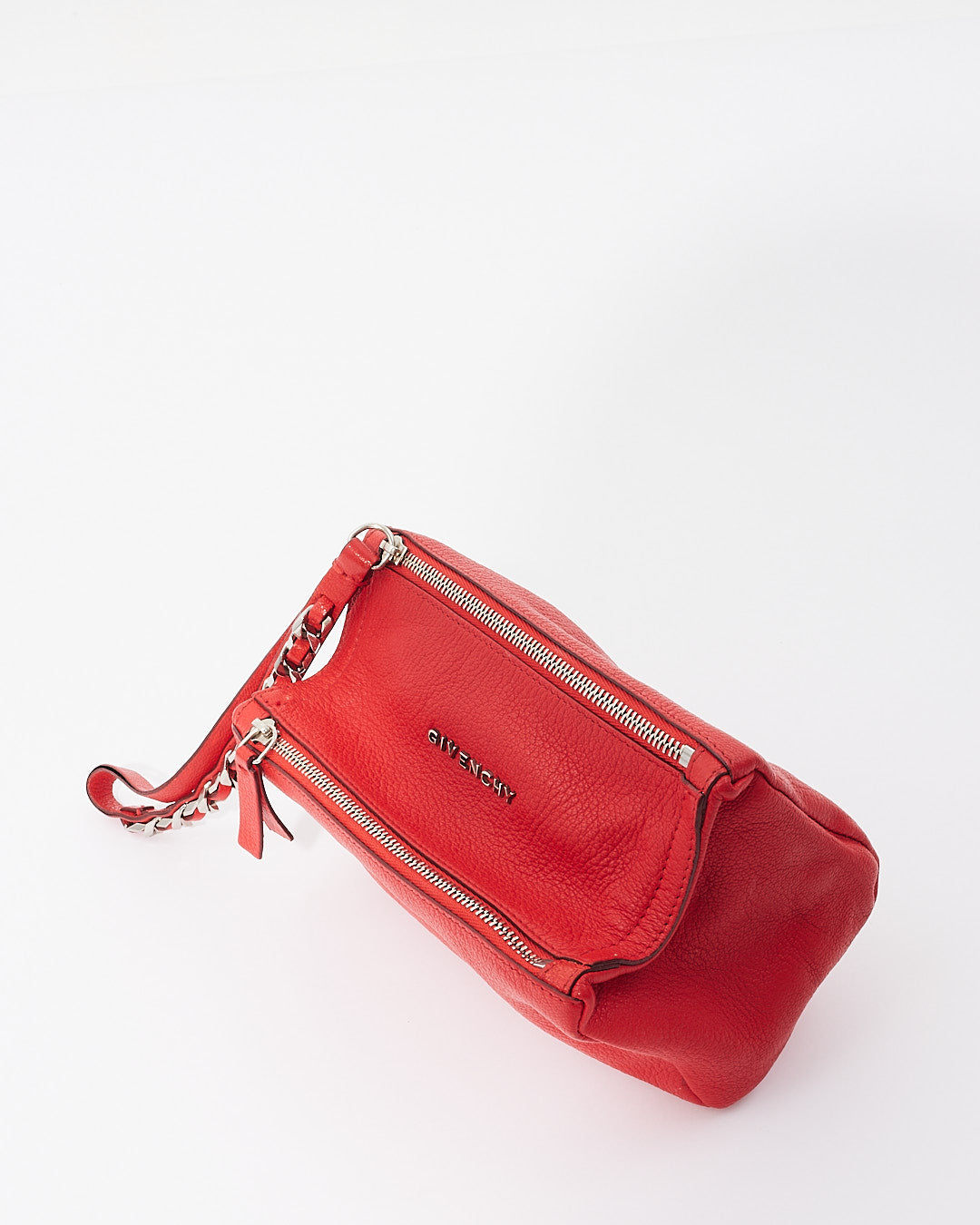 Givenchy Red Leather Pandora Wristlet Clutch