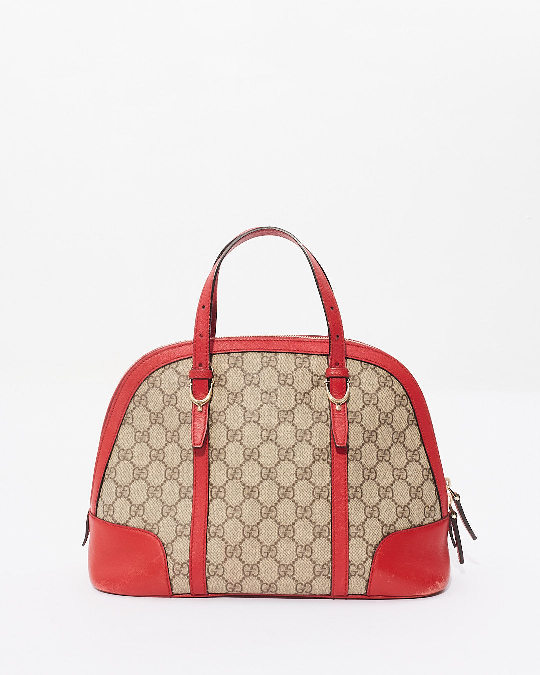 Gucci Beige/Rouge GG Supreme Top Handle Tote 