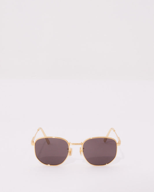 Bottega Veneta Square Lense Gold Frame Sunglasses