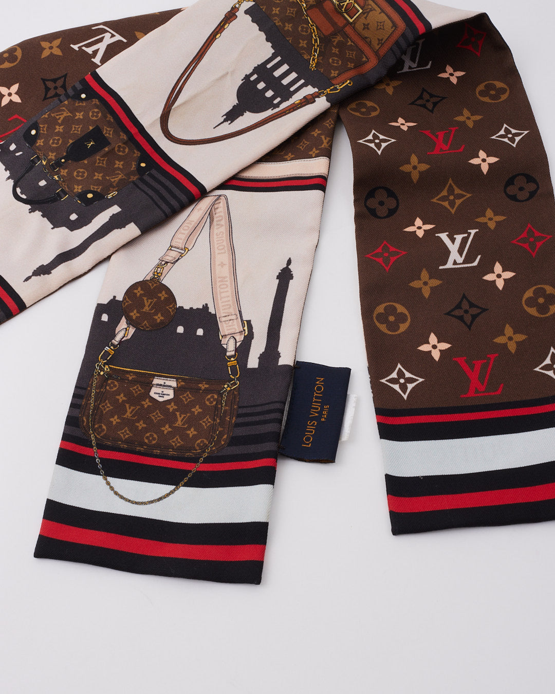 Louis Vuitton Brown Monogram Silk Bandeau Scarf