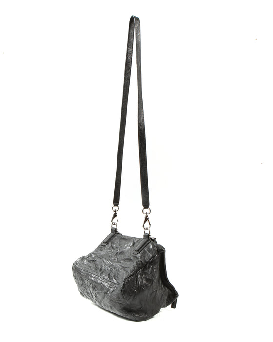 Givenchy Black Crinkled Leather Pandora Handle Bag