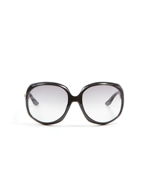 Dior Black Oversized Oval Glossy1 Sunglasses