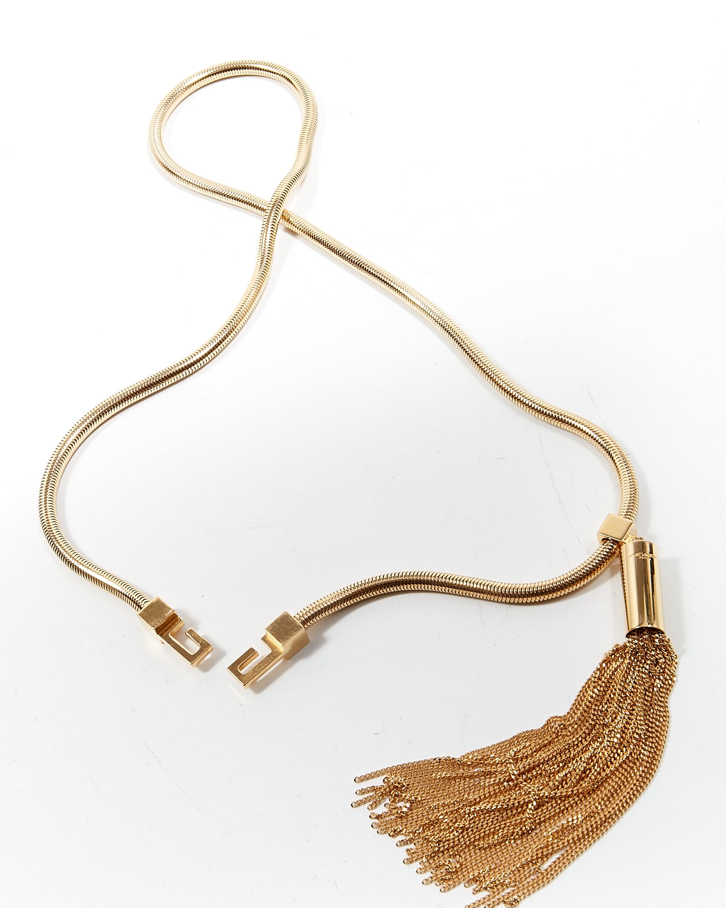 Saint Laurent Gold Tassel Long Necklace