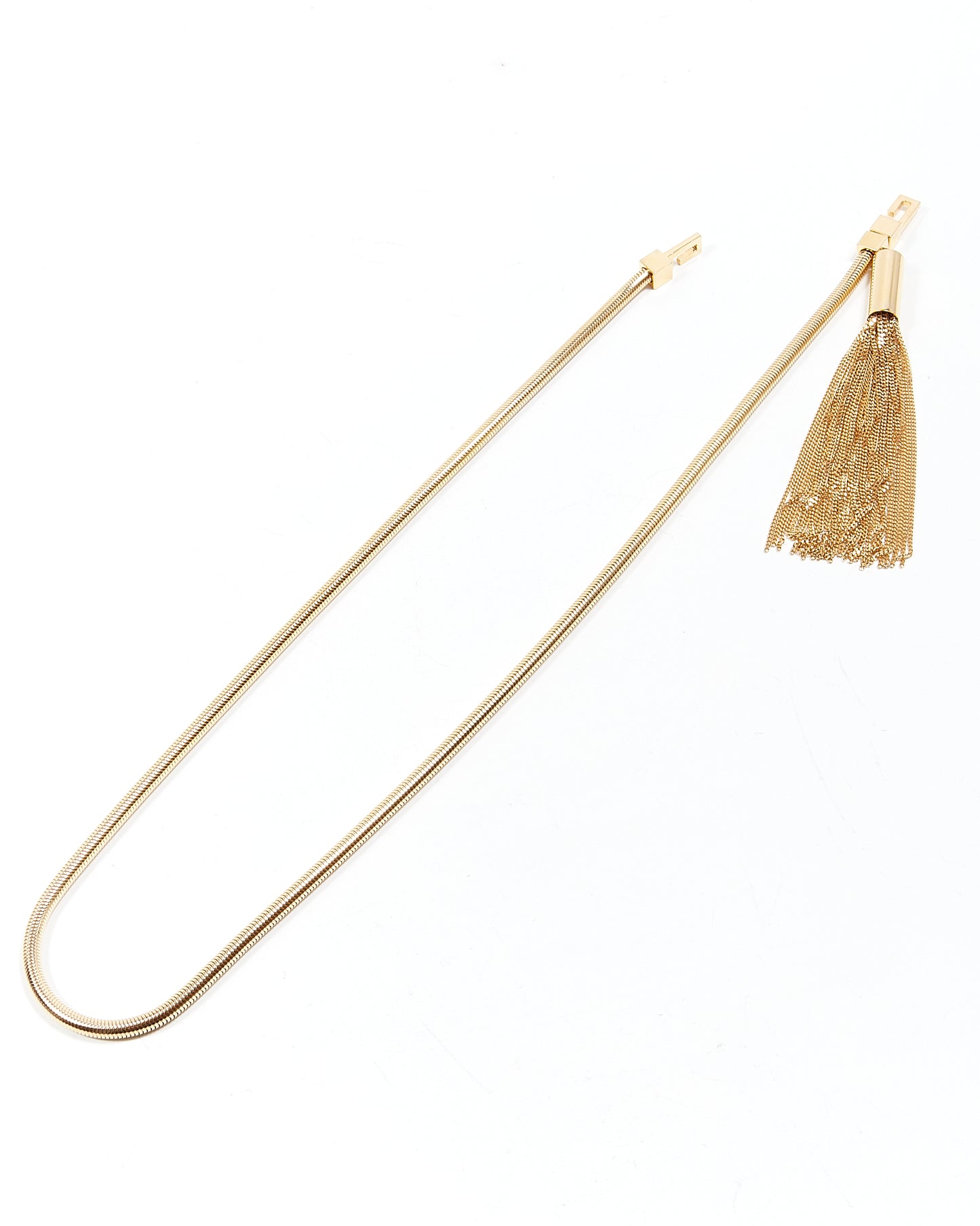 Saint Laurent Gold Tassel Long Necklace