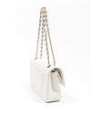 Chanel White Caviar Leather Quilted Medium Double Classic Flap Bag