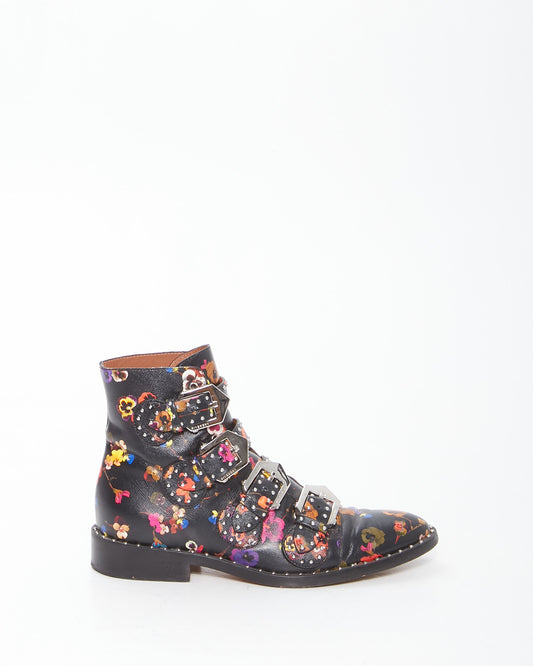 Givenchy Floral Studded Buckled Chelsea Boots - 8