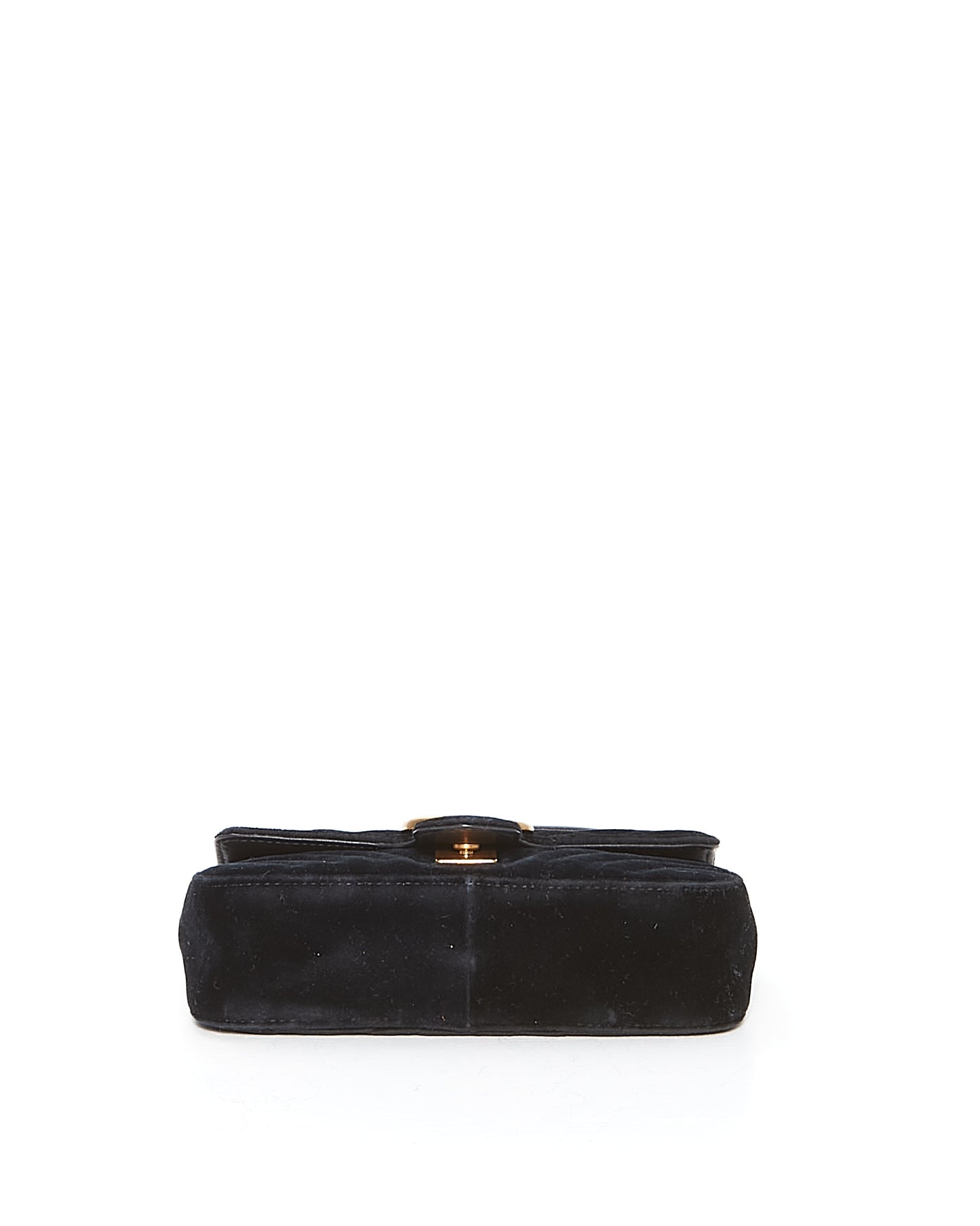 Gucci Black Velvet Marmont Mini Matelasse Chain Bag