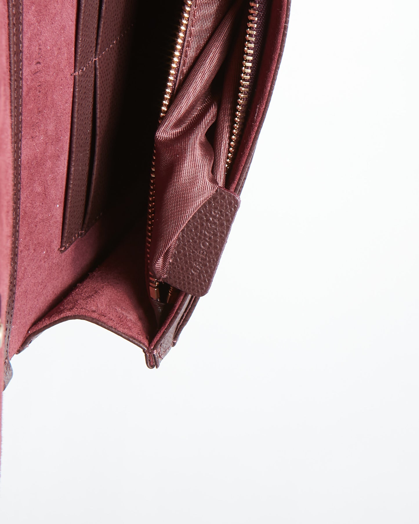 Dior Burgundy Leather Diorama Wallet On Chain Bag