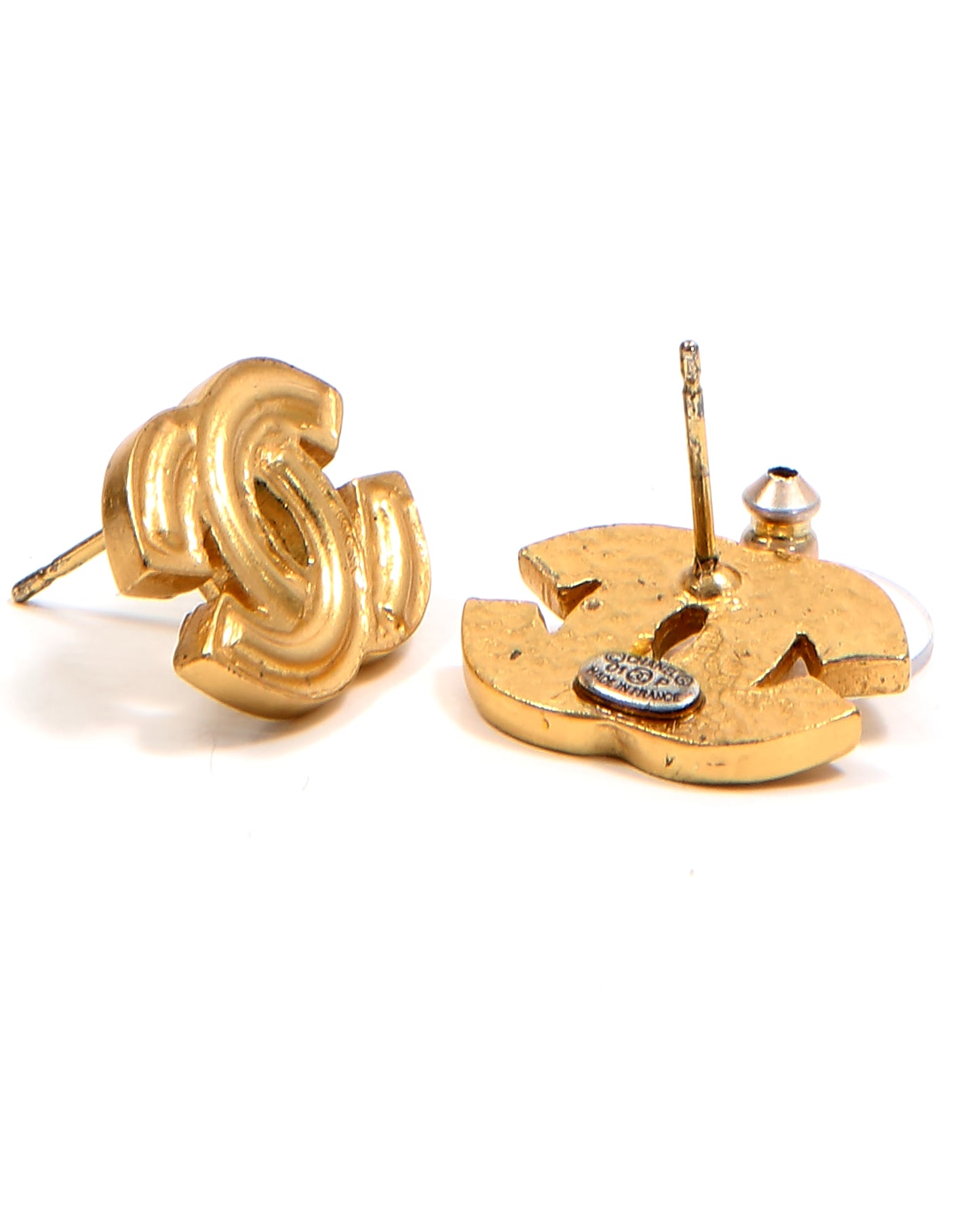 Chanel Gold CC Logo Earrings