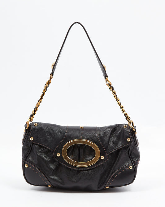 Dolce & Gabbana Black Leather Vintage Shoulder Bag