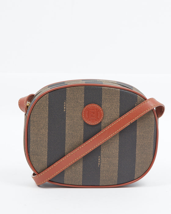 Fendi Stripe Pequin Coated Canvas Crossbody Bag