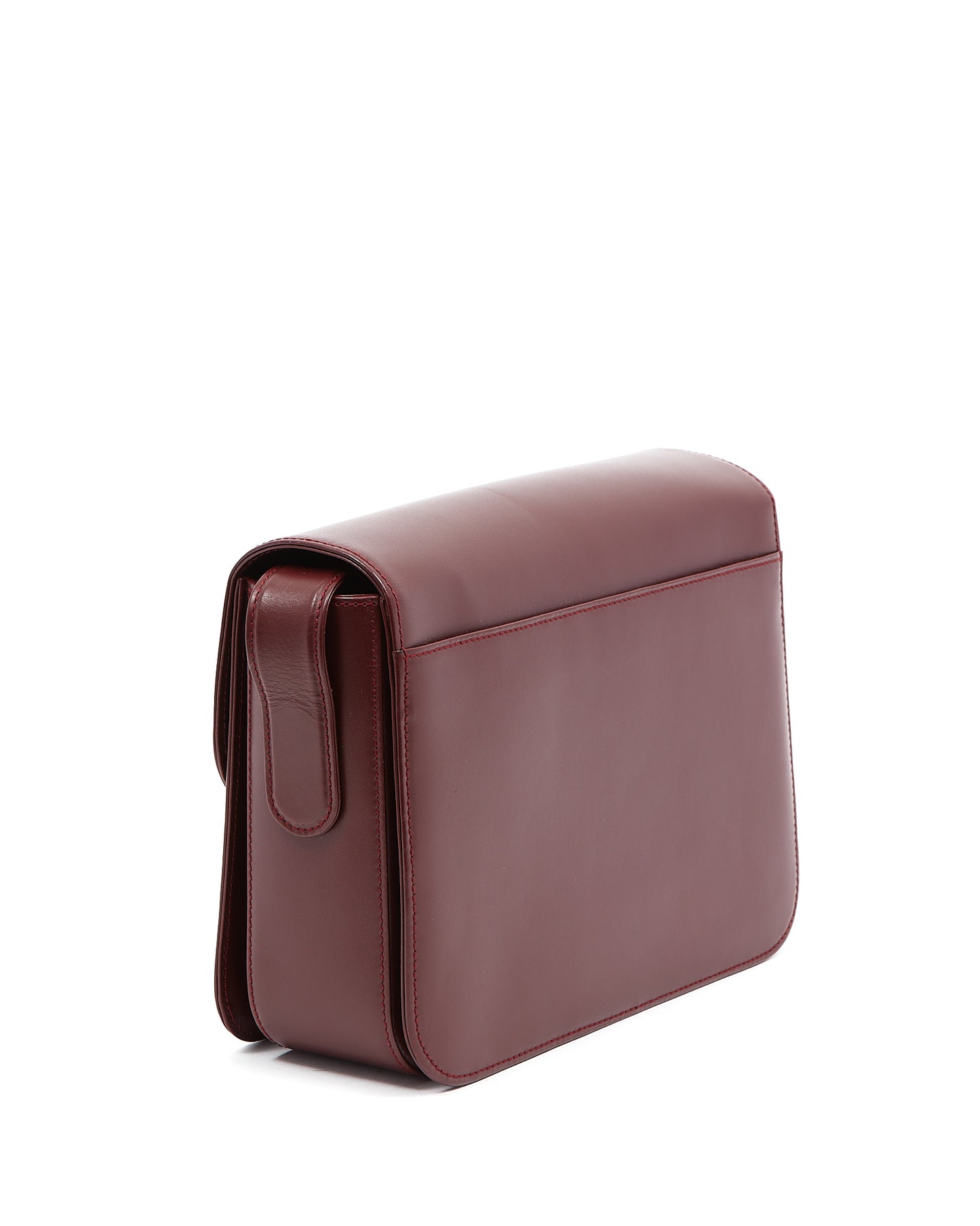 Cartier Burgundy Leather Square Crossbody Bag