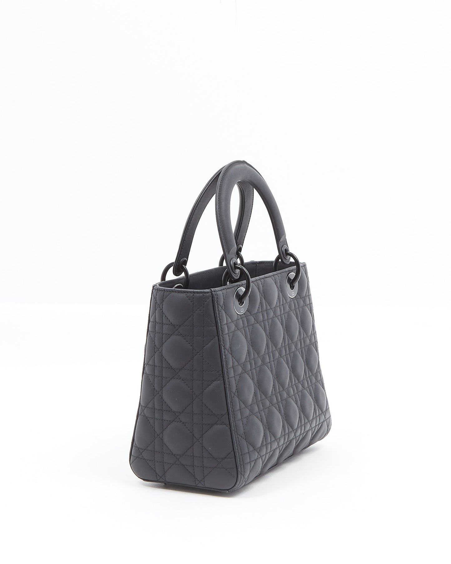 Dior Black Ultra Matte Medium Lady Dior Bag