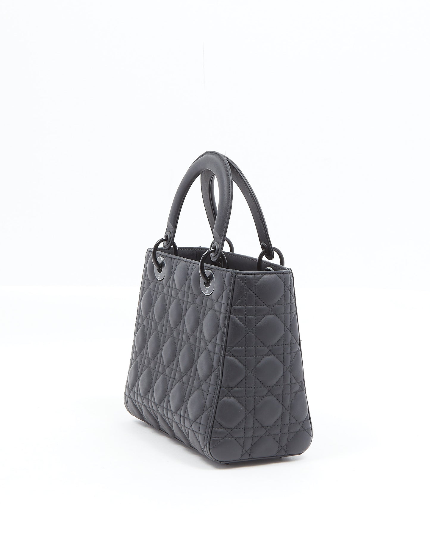 Dior Black Ultra Matte Medium Lady Dior Bag