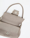 Fendi Silver Selleria Leather Mamma Baguette Shoulder Bag