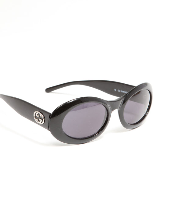 Gucci Vintage Black Oval GG2400 Sunglasses