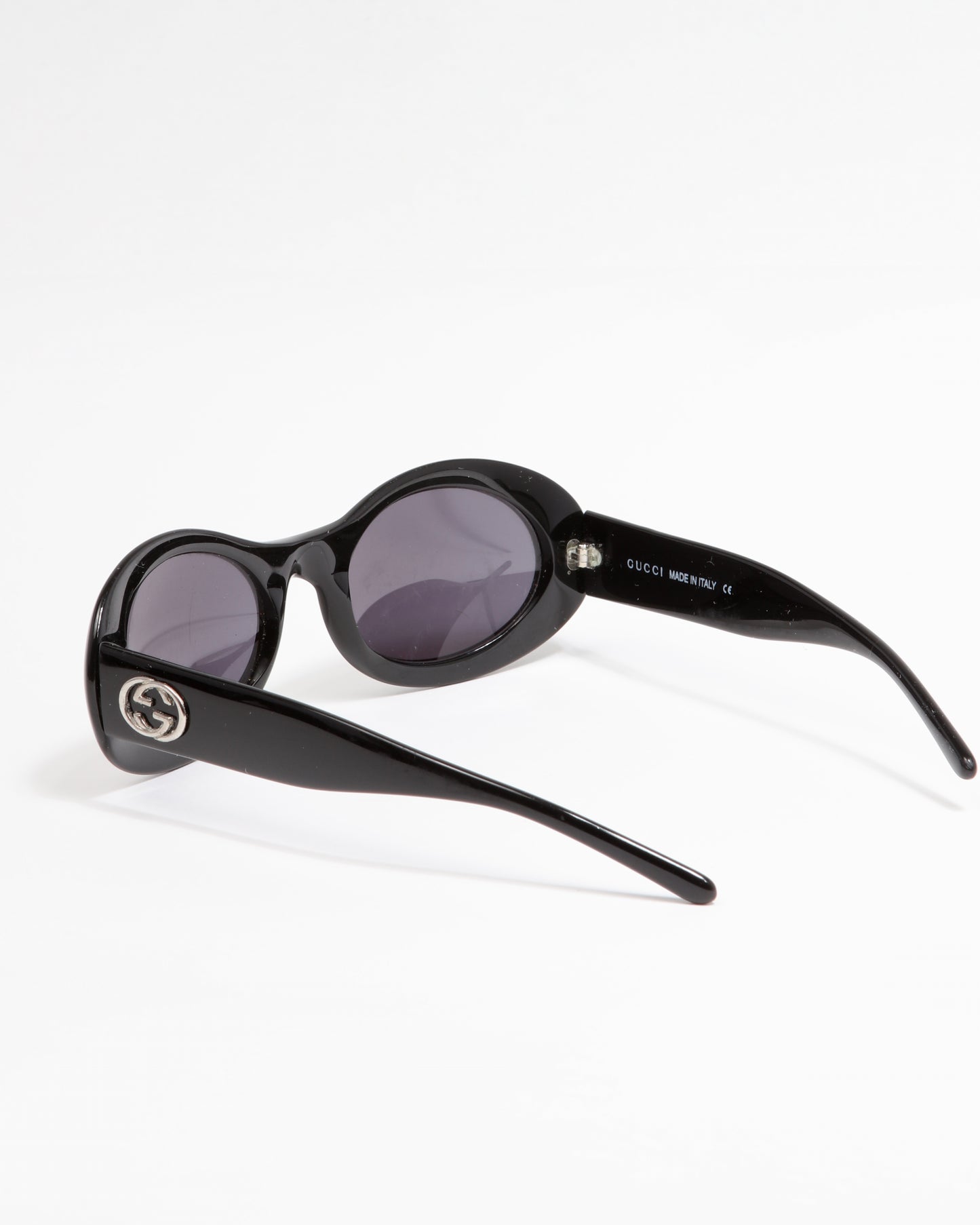 Lunettes de soleil ovales noires vintage Gucci GG2400