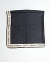 Dolce & Gabbana Black/Beige Silk Logo Scarf