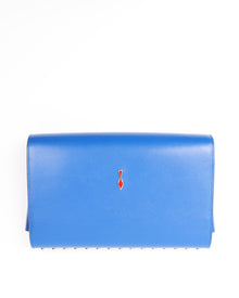  Louboutin Blue Leather Spike Chain Bag