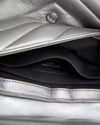 Saint Laurent Silver Chevron Leather Envelope Crossbody Bag