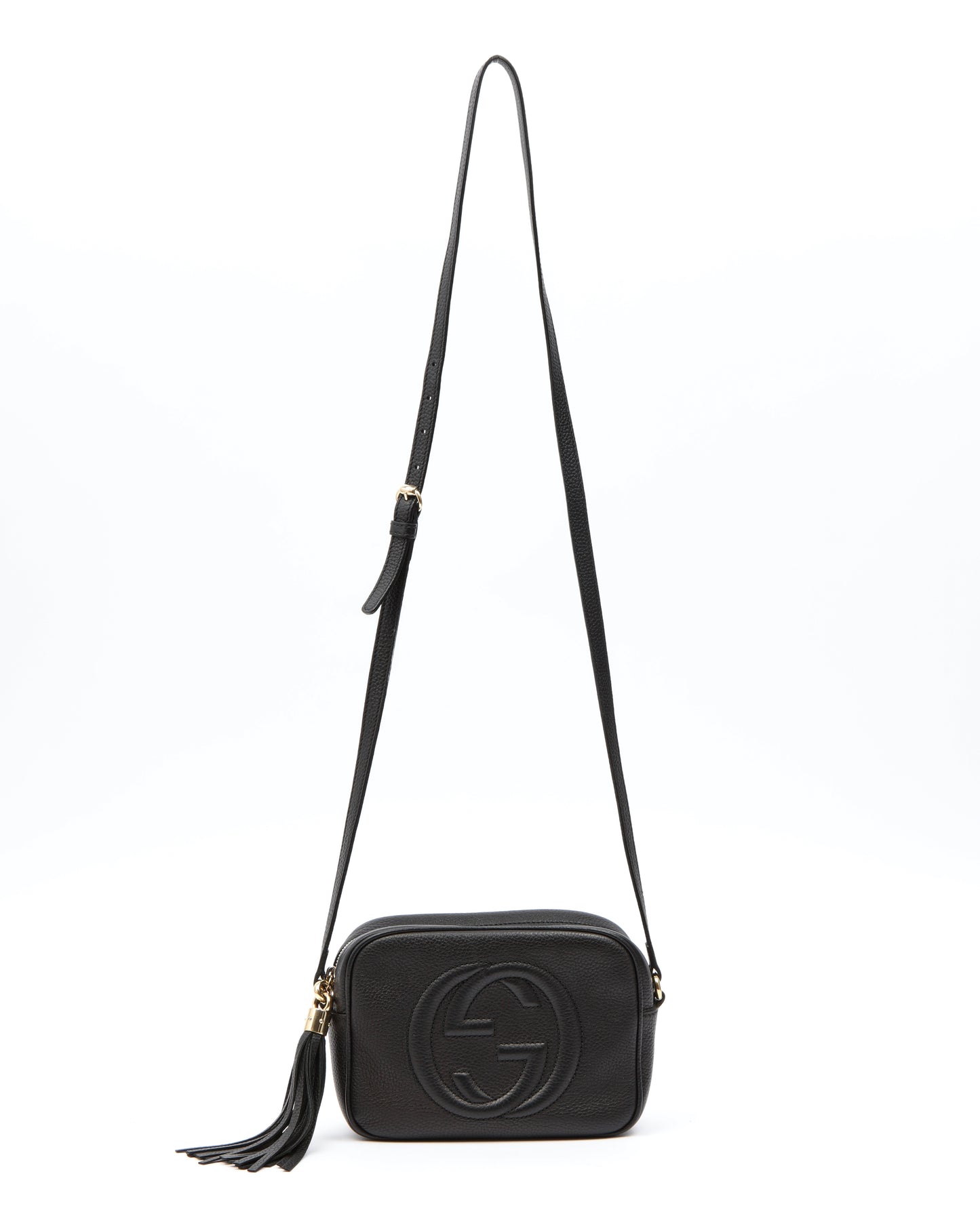 Gucci Black Pebbled Leather Disco Soho Crossbody Bag