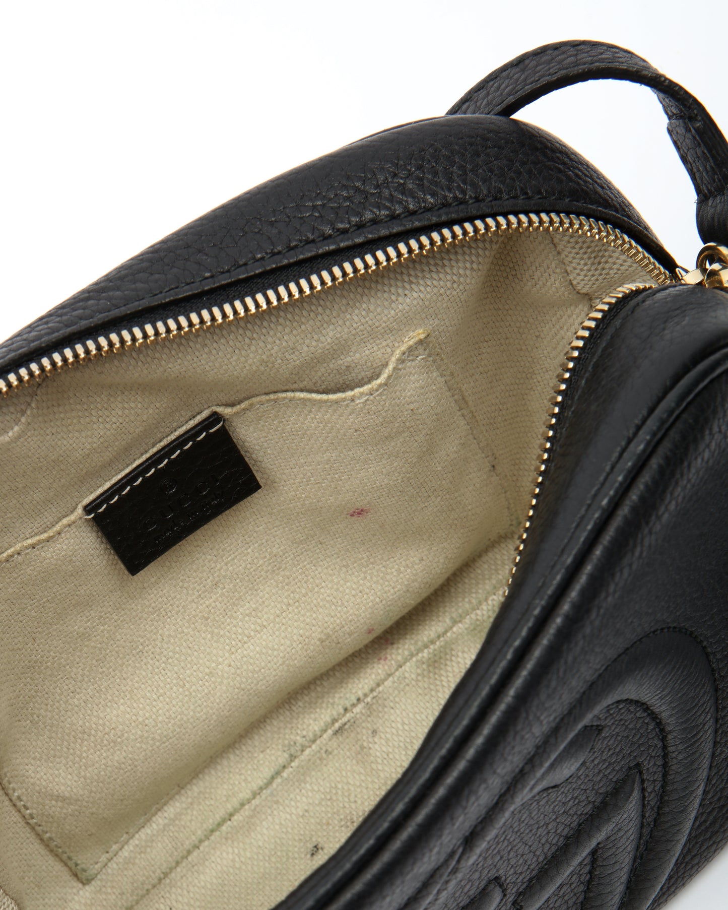 Gucci Black Pebbled Leather Disco Soho Crossbody Bag