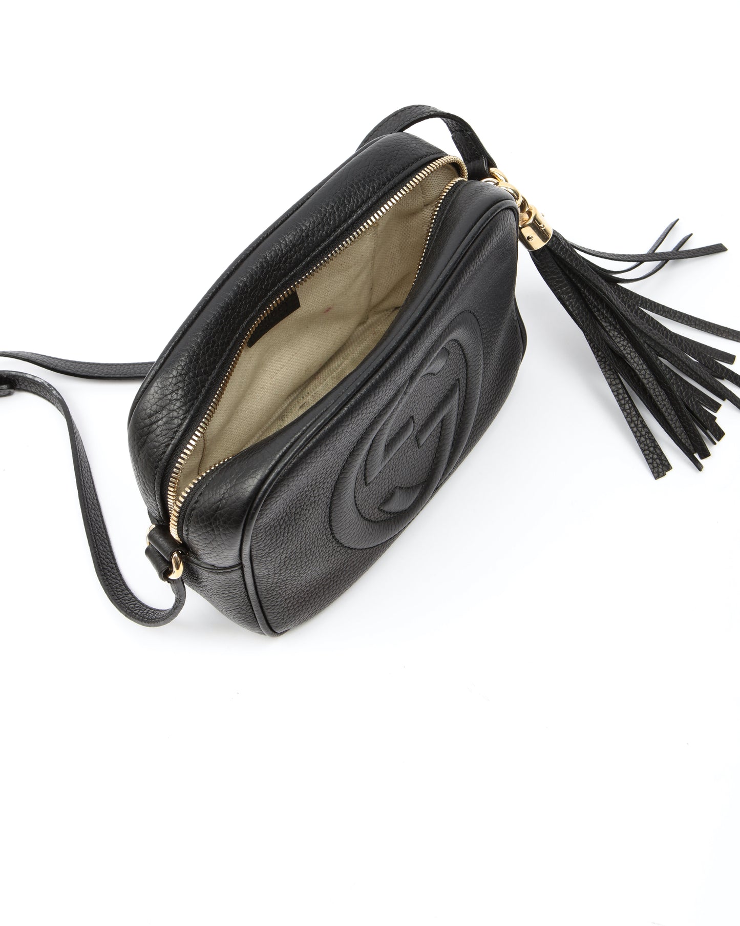 Gucci Black Pebbled Leather Disco Soho Crossbody Bag