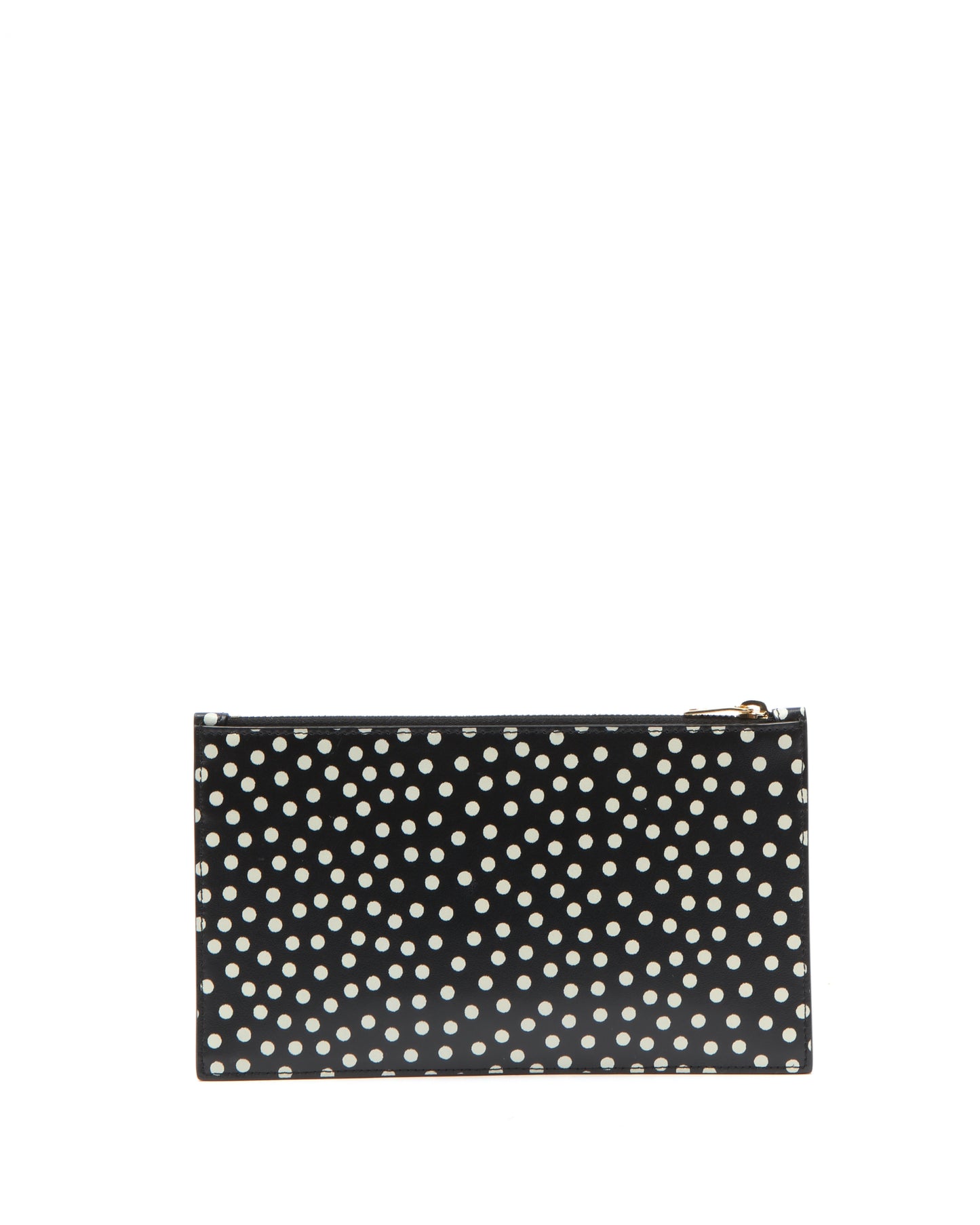 Saint Laurent Black/White Polka Dot YSL Logo Zippy Pouch