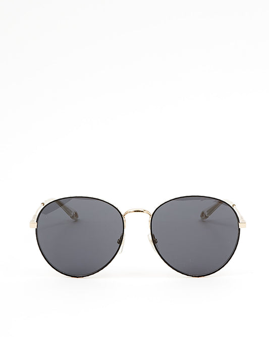 Givenchy Gold Frame Black Lens GV7089 Round Oversized Sunglasses