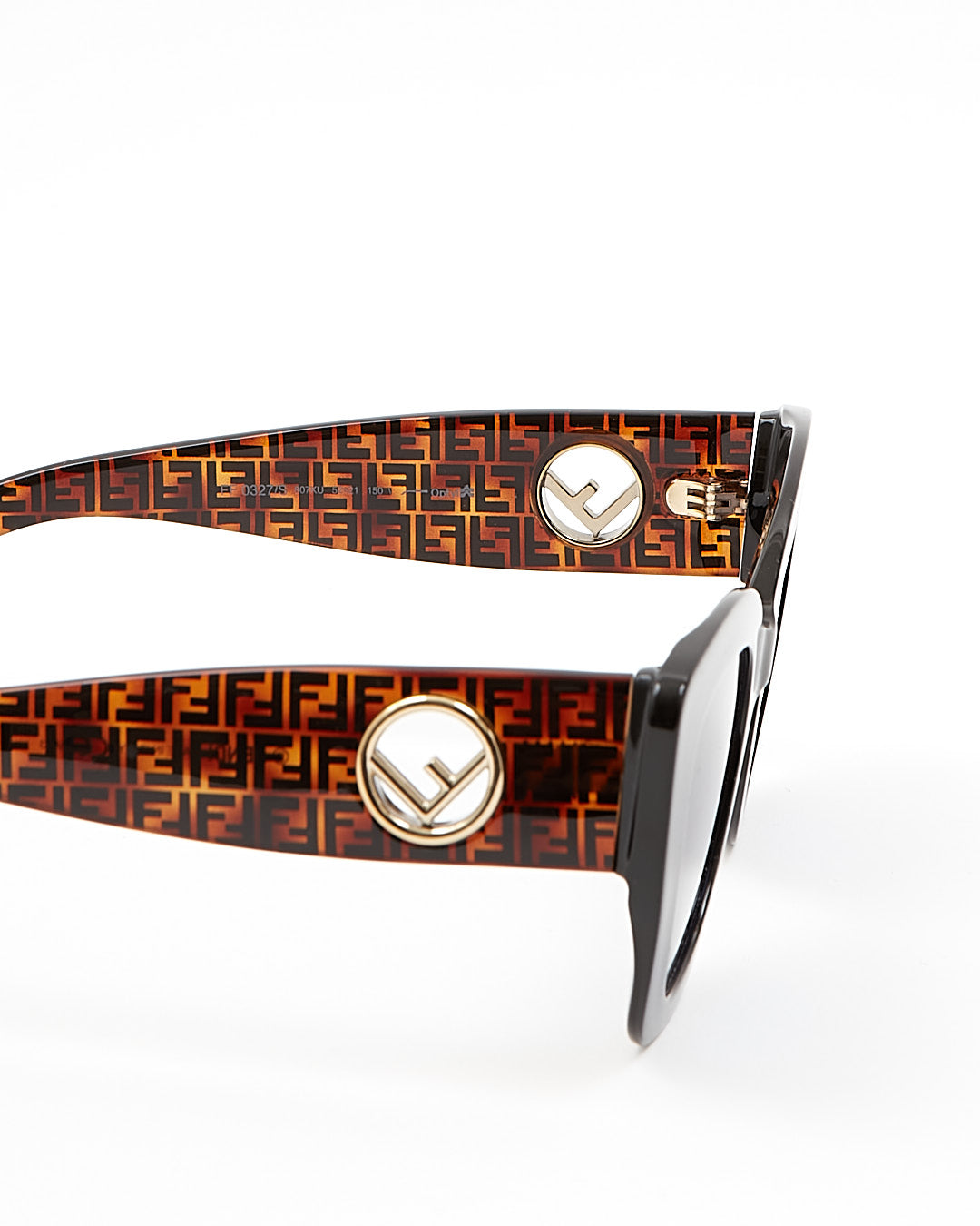 Fendi Black/Brown FF0327/S Zucca Print Cat Eye Sunglasses