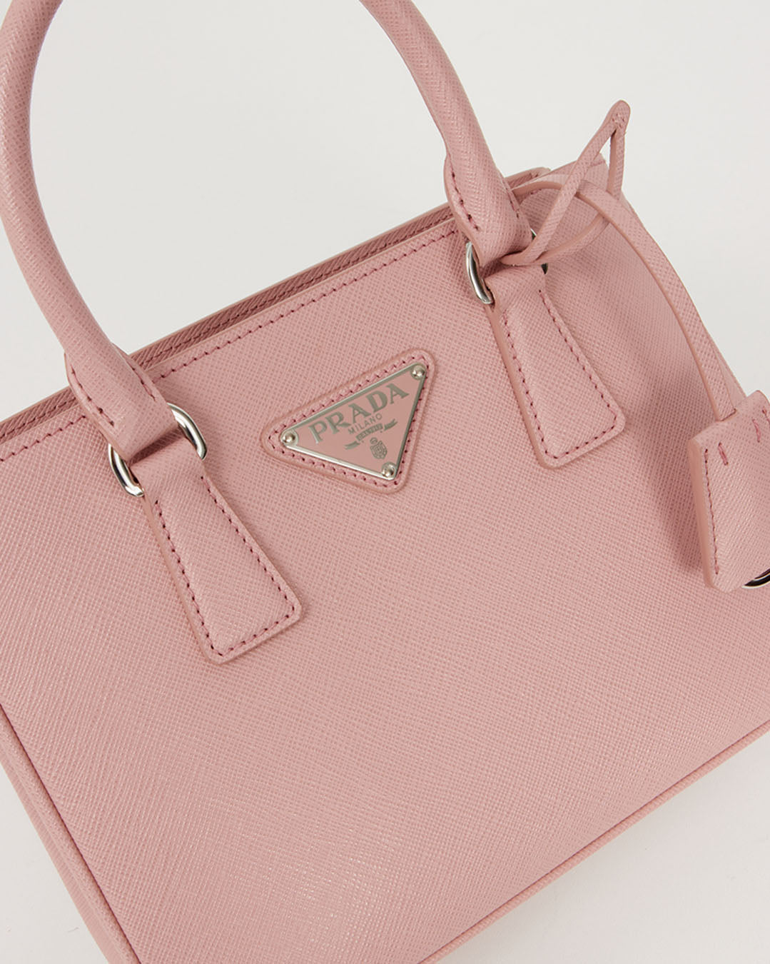 Mini sac Prada Galleria en cuir Saffiano rose