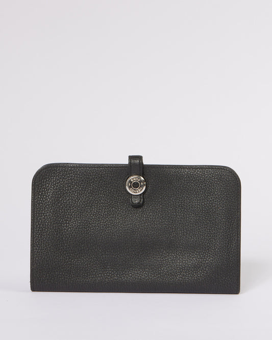 Hermès Black Clemence Dogon Duo Wallet