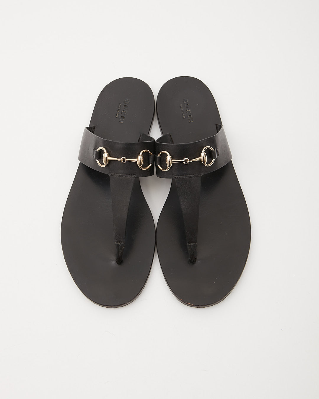 Sandale à mors en cuir noir Gucci - 39