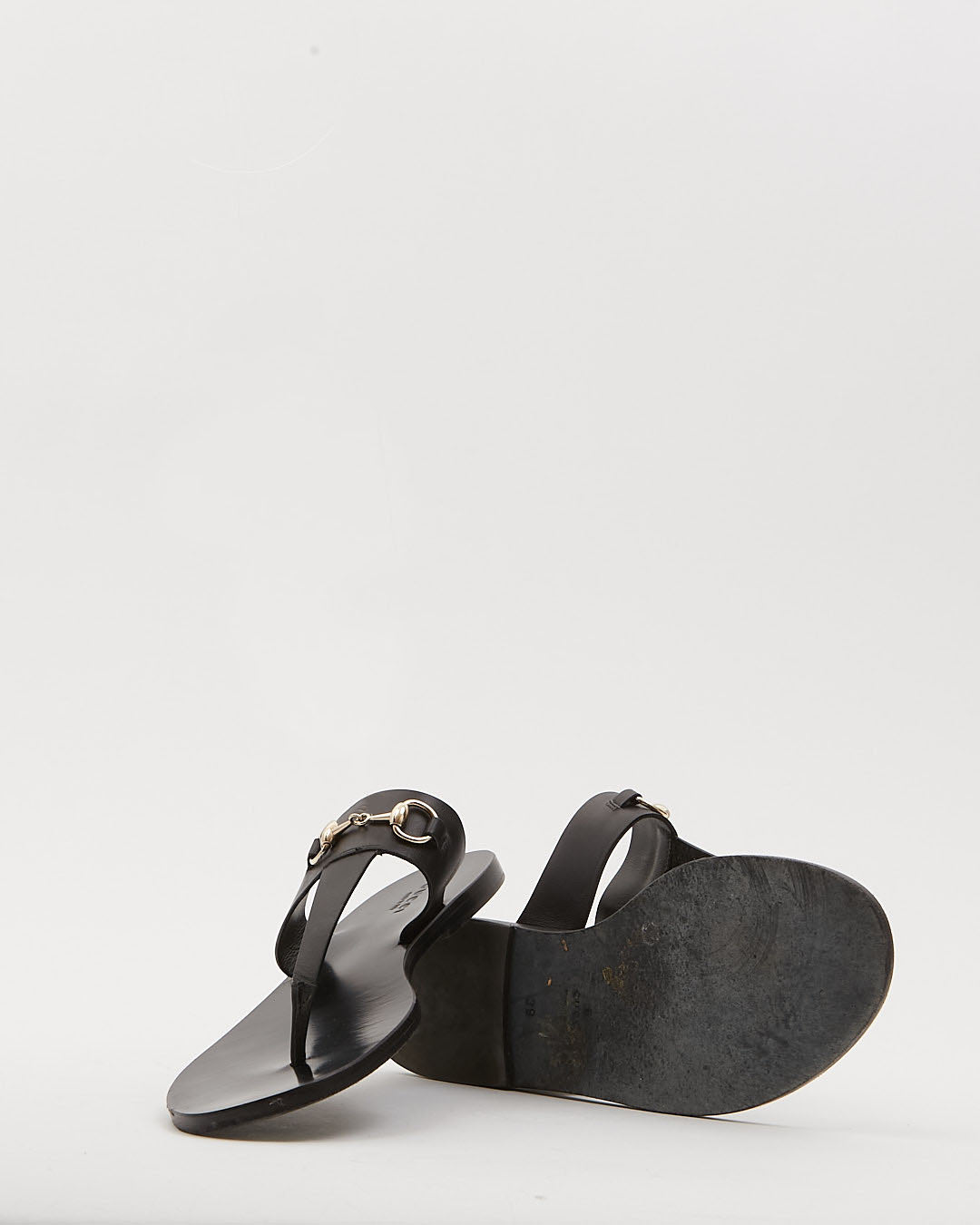 Sandale à mors en cuir noir Gucci - 39