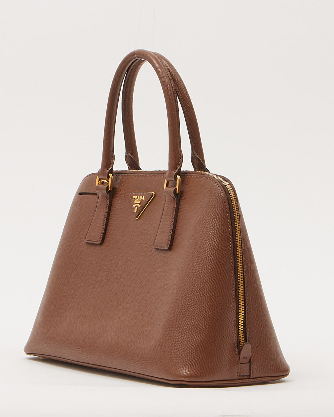 Prada Brown Saffiano Promenade Medium Lux Bag