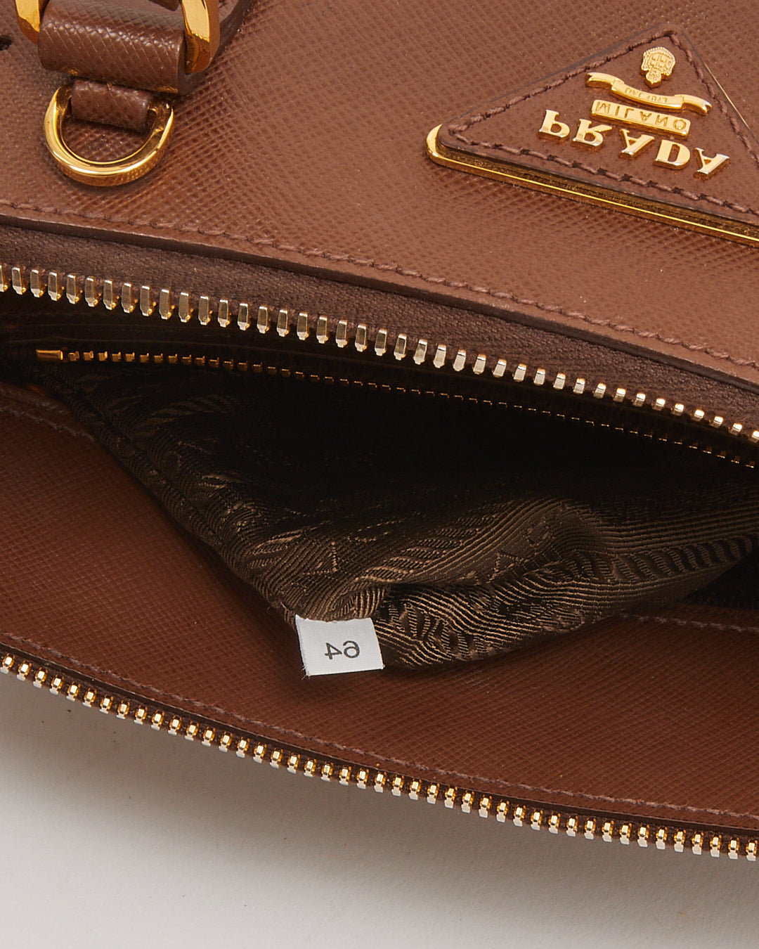 Prada Brown Saffiano Promenade Medium Lux Bag