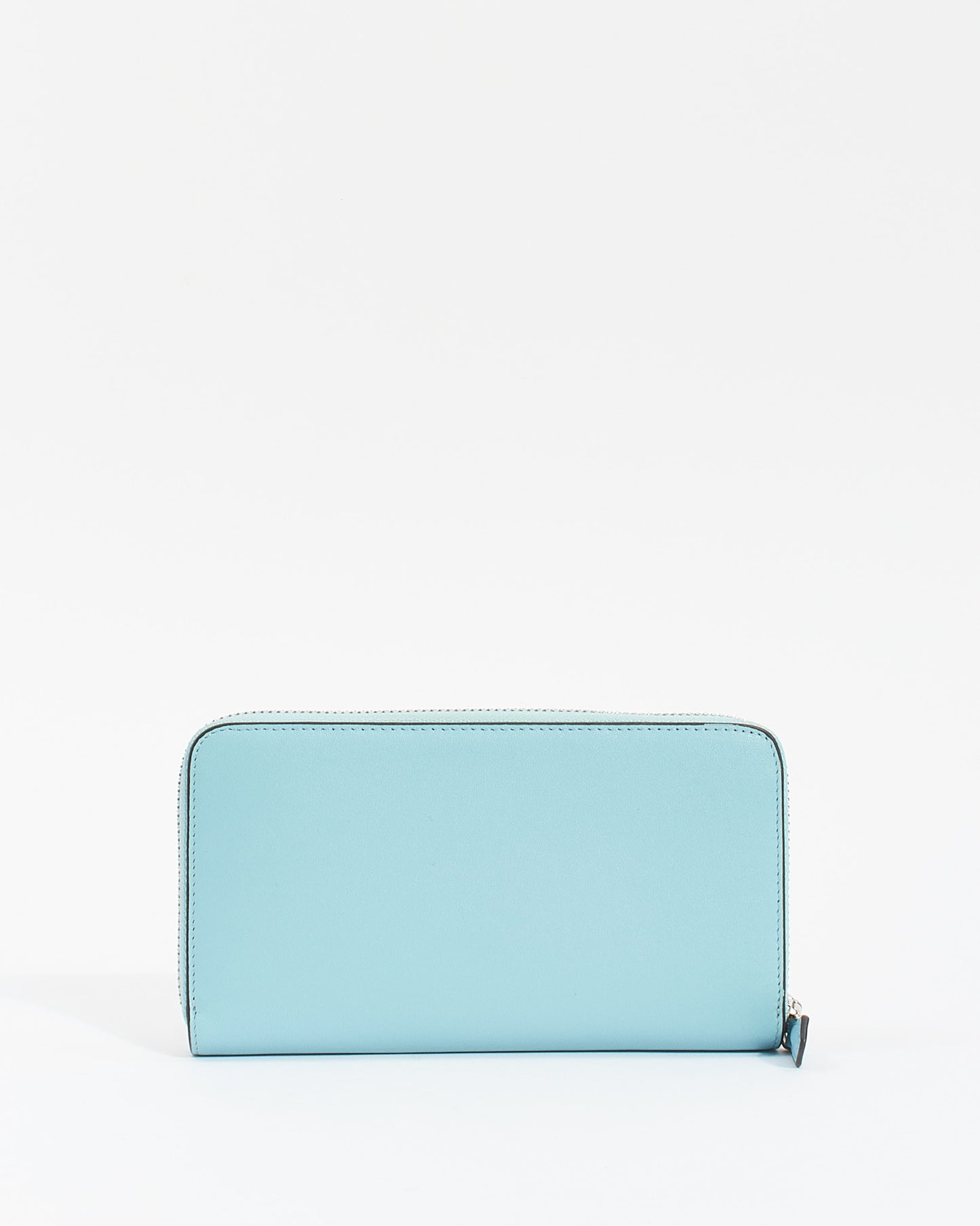 Fendi Blue Leather Hypnoteyes Flower Monster Zippy Wallet