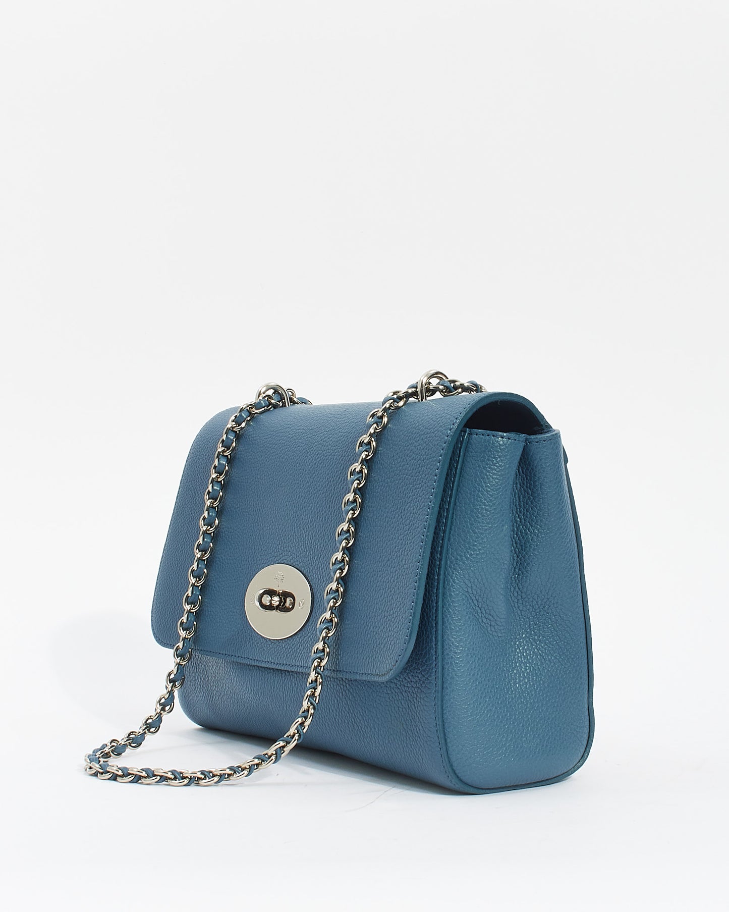 Mulberry Blue Leather Medium Lilly Bag