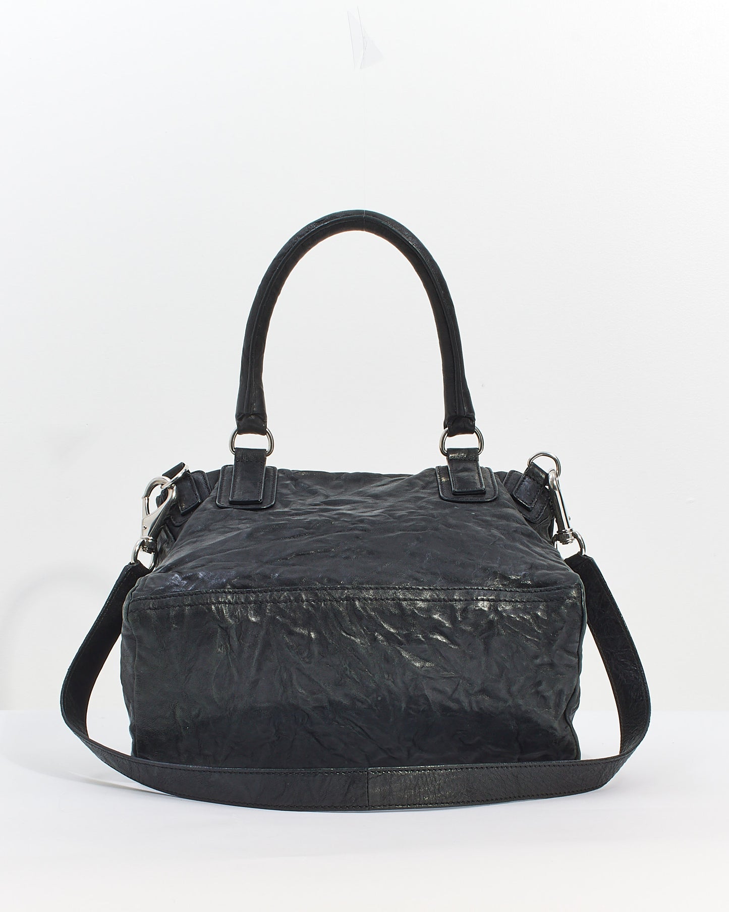 Givenchy Black Distressed Leather Medium Pandora Bag