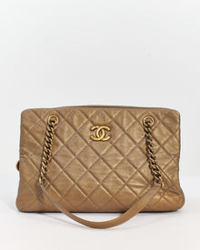  Chanel Gold Calfskin Leather Medium CC Crown Shoulder Bag