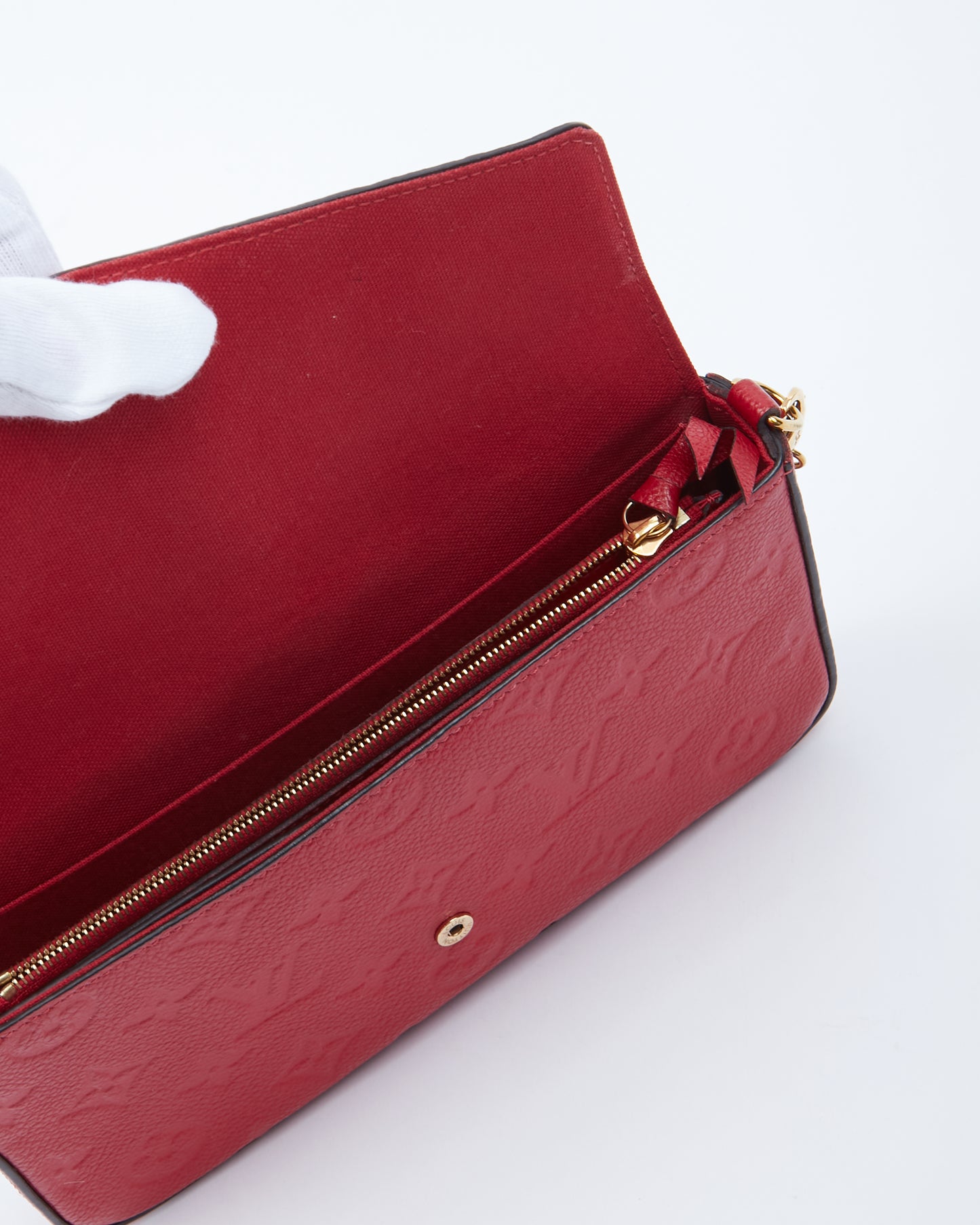 Louis Vuitton Red Monogram Empreinte Felicie Chain Shoulder Bag