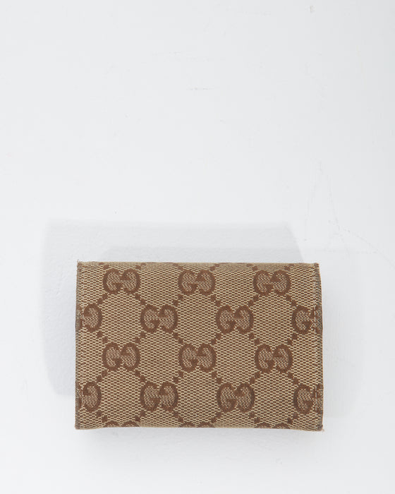 Gucci Brown Canvas Bi Fold Card Holder