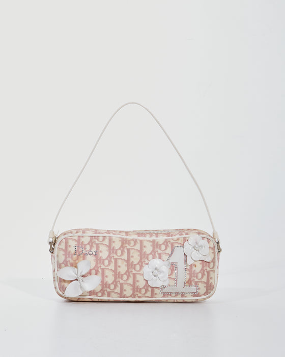 Dior Pink Monogram Girly Canvas Small Shoulder Bag