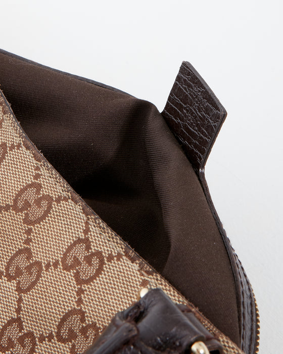 Gucci Brown GG Canvas Horsebit Détail Tote Bag